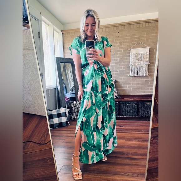 Buddy Love Dresses & Skirts - Buddy Love Tropical Green Leaf Dress